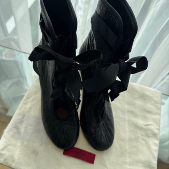 VALENTINO Boots 'NEW' - Ballerina Black Lace-Up - EU 37 - Picture 8 of 15
